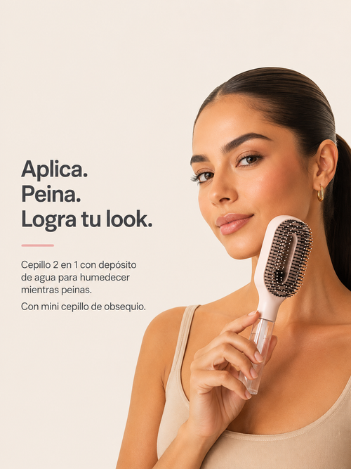 Cepillo Spray 2 en 1 para Control de Frizz y Baby Hairs