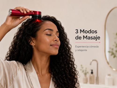 Cepillo Masajeador con Luz Roja y Aplicador de Sérum