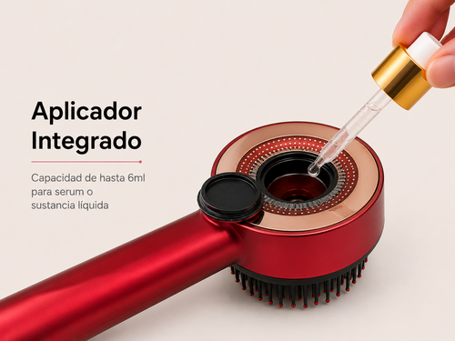 Cepillo Masajeador con Luz Roja y Aplicador de Sérum