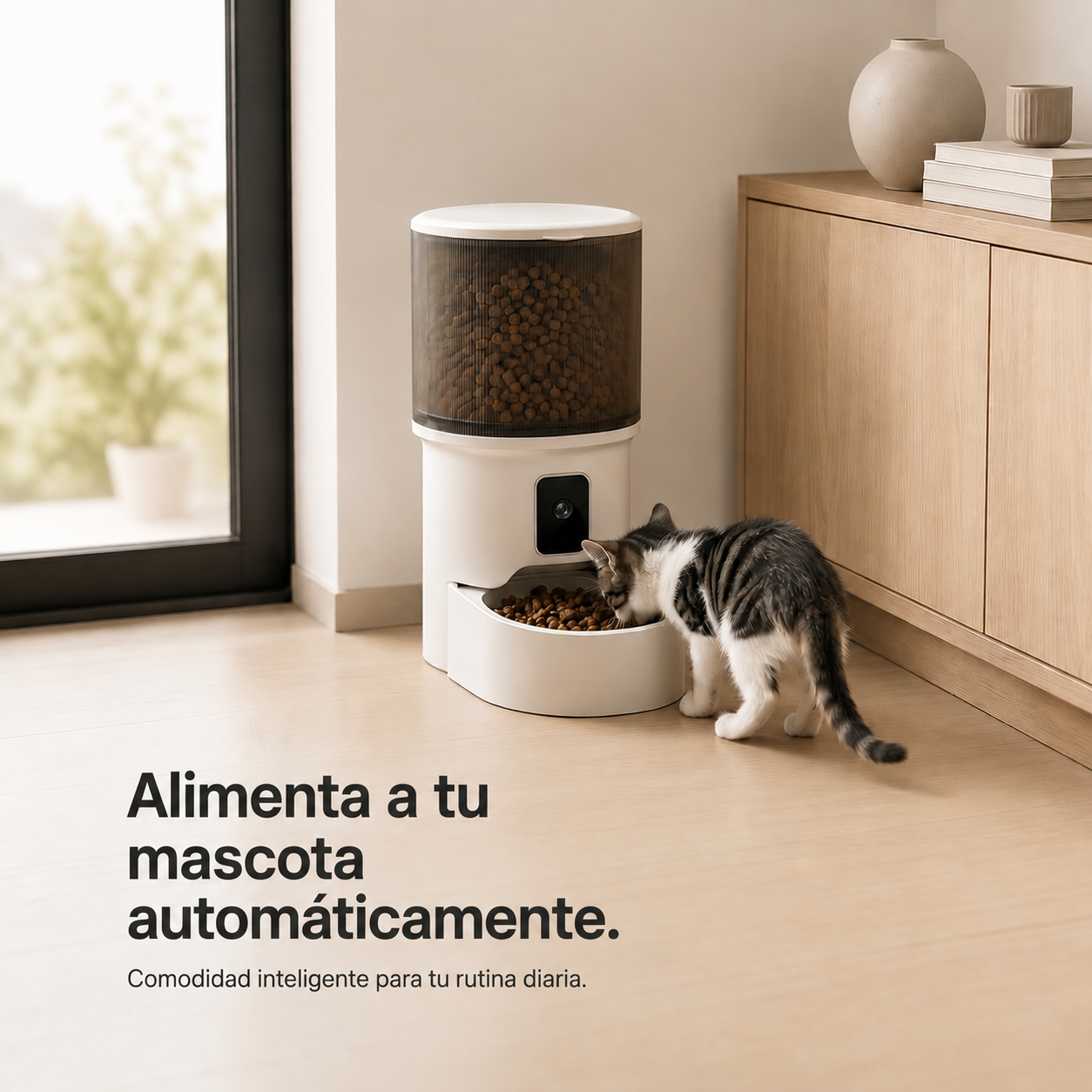 Comedero Automático Inteligente para Gatos y Perros – Cámara WiFi 4L
