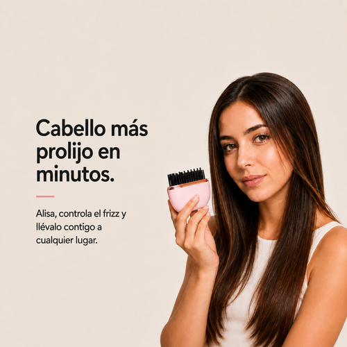 Mini Cepillo Alisador Inalámbrico Recargable USB-C