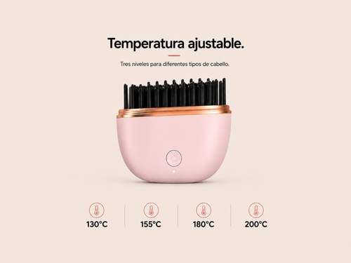 Mini Cepillo Alisador Inalámbrico Recargable USB-C