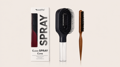 Cepillo Spray 2 en 1 para Control de Frizz y Baby Hairs
