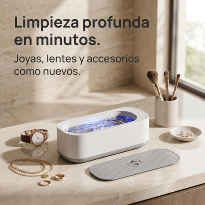 Limpiador Ultrasónico Recargable con UV – Joyas, Lentes, Brochas