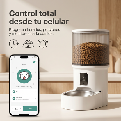 Comedero Automático Inteligente para Gatos y Perros – Cámara WiFi 4L